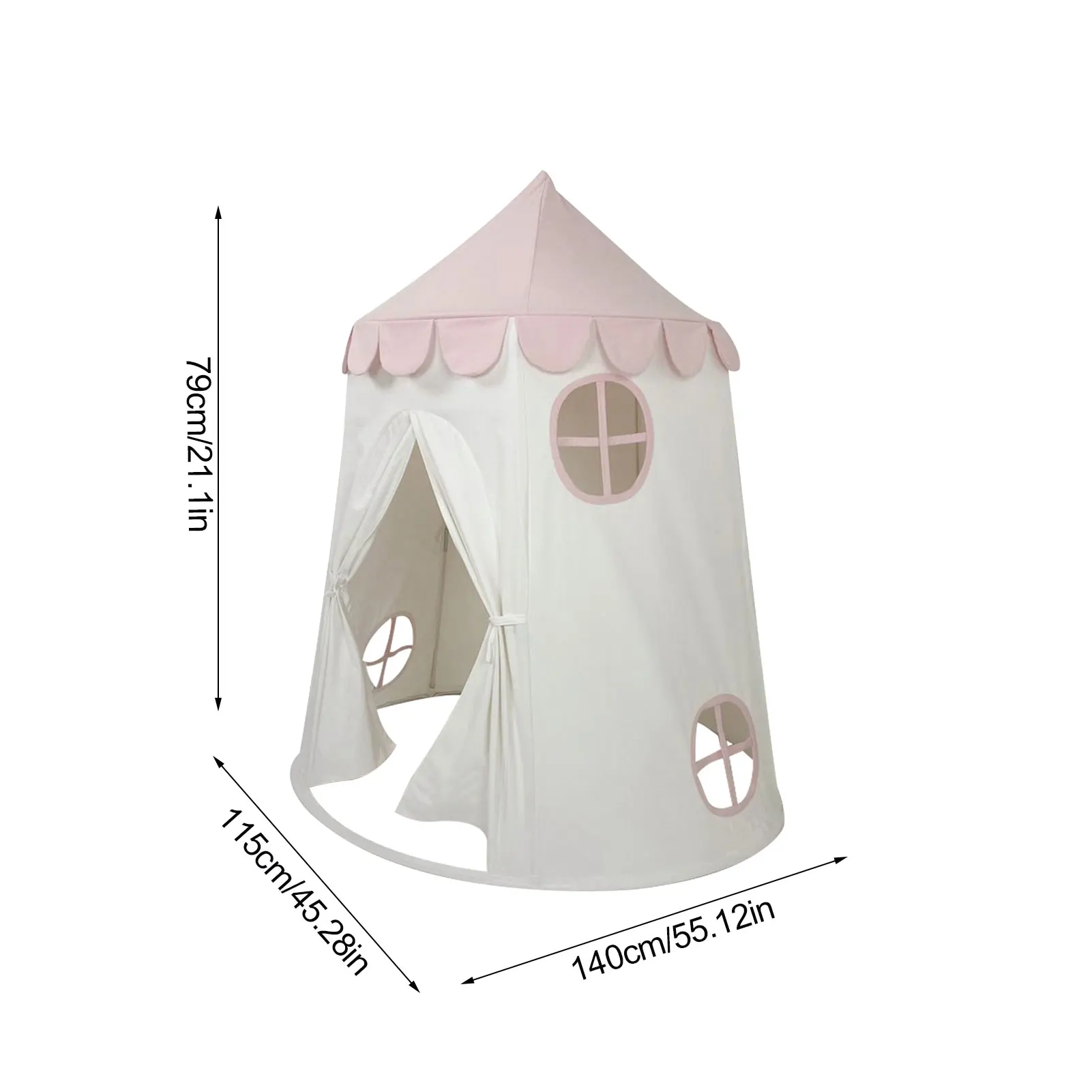 

Kids Pretend Play Tent Indoor Play Yurt Decorative Castle Playhouse W50