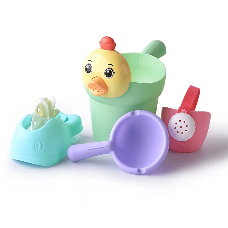 

Children Sand Play Bath Water Toys Cartoon Boys and Girls Duck Bear Shower Baby Watering Pot Set Beach Safe Funny Kid Toys AA50