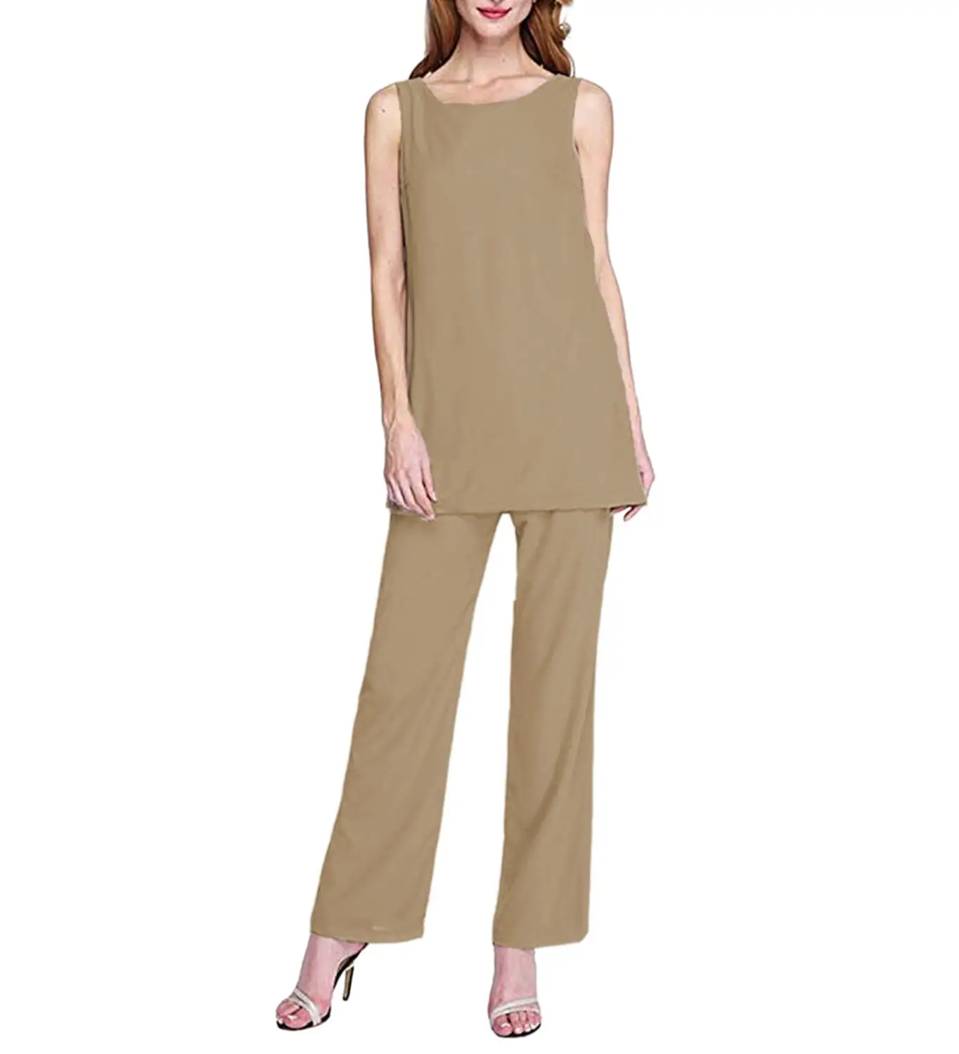 Костюм из 2 предметов для матери невесты простой шифоновый модный костюм с