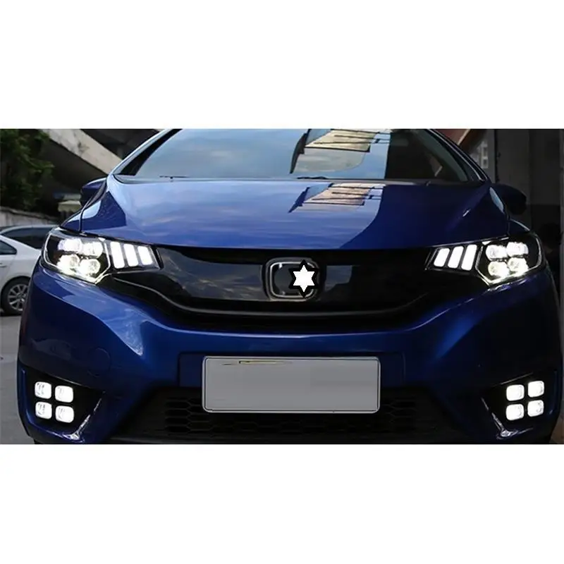 Указатель поворота, Стайлинг, Automovil, Drl, Led Assessoires, дневные ходовые огни, передние противотуманные фары, автомобильные фары в сборе, 18 для Honda Fit
