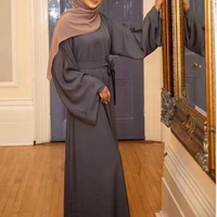 Muslim Hijab Dress Dubai Turkey Arabic Middle East Fashion Solid Loose Large Caftan Kimono African Maxi Dresses For Women