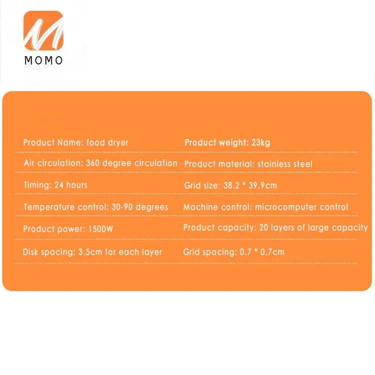 

Electric Food Dryer Drying Machine 20-layer Dryer Vegetable Fruit Dehydrator Dryer Equipment