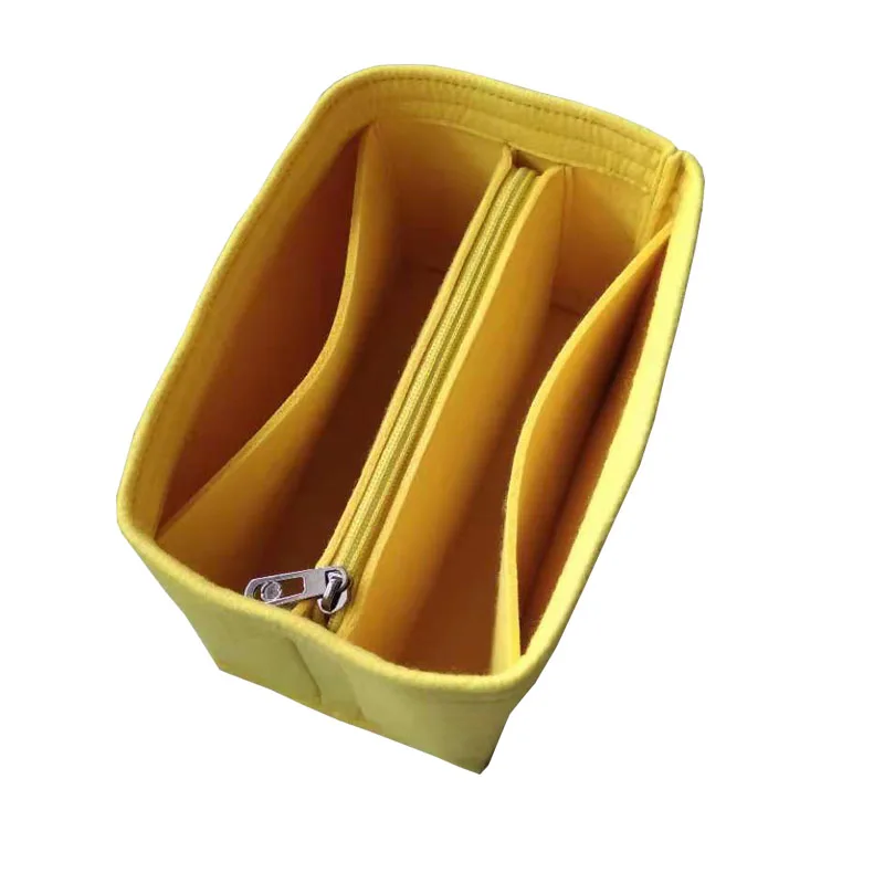 yellow mid zipper M Сумка FK для девочек, сумки для хранения туалетных принадлежностей, войлочная косметичка, органайзер, сумка-Органайзер, многофункциональная дорожная косметичка - Цвет: yellow mid zipper M