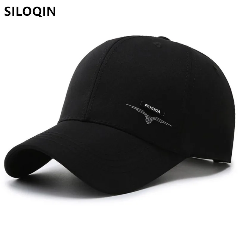 

SILOQIN Snapback Cap Adjustable Size Men's Baseball Caps Casual Sports Cap Dad Black Cap Cotton Hat Male Bone Brands Tongue Caps