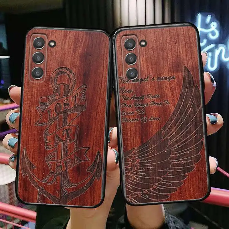 Роскошный чехол для телефона с деревянной текстурой корпус SamSung Galaxy s6 s7 S8 S9 S10E S20 S21