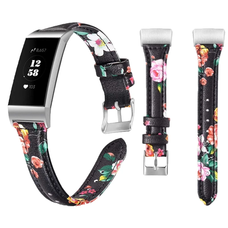 Ремешок для часов Ktab Fitbit Charge 3 кожаный спортивный браслет женщин сменный Браслет