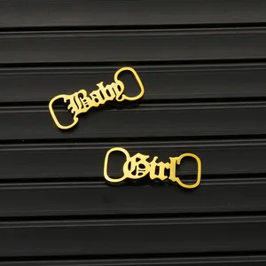 Персонализированная старая английская буква детская обувь для девочек с пряжкой табличка с именем из нержавеющей стали индивидуальная бирка для обувизажимы для обуви для женщин и мужчин