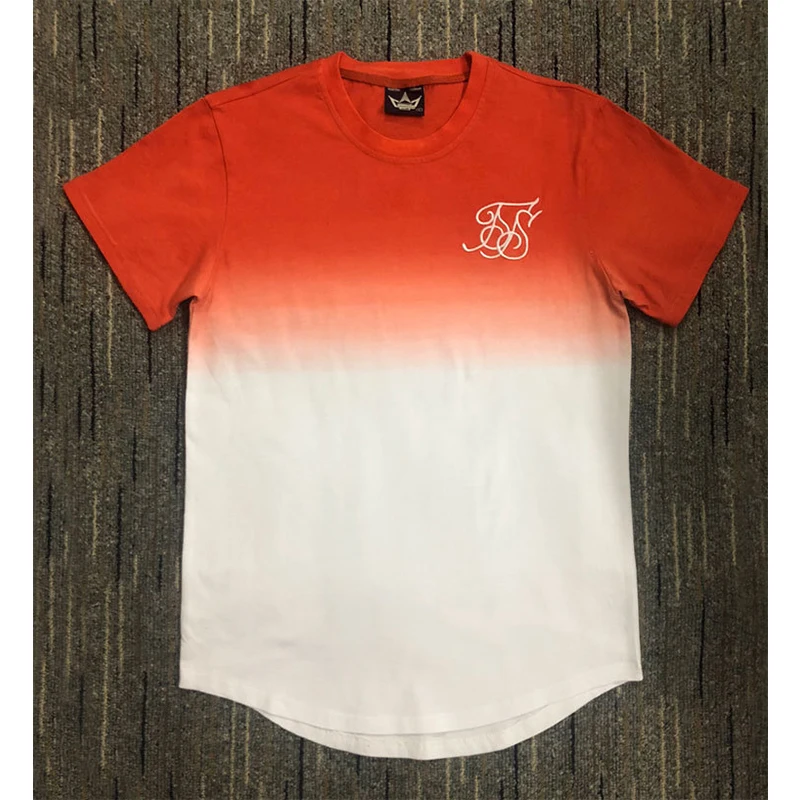 Мужская шелковая футболка с коротким рукавом Sik модная весенняя круглым вырезом