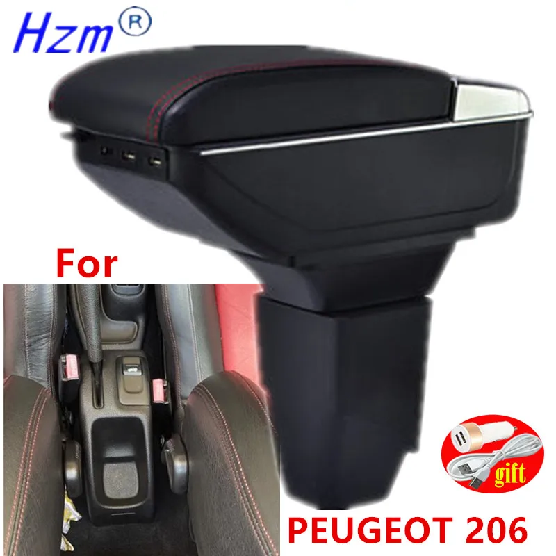 For Peugeot 206 cc Cabrio Armrest PEUGEOT Interior Parts Car Retrofit parts Storage box car accessories with USB |