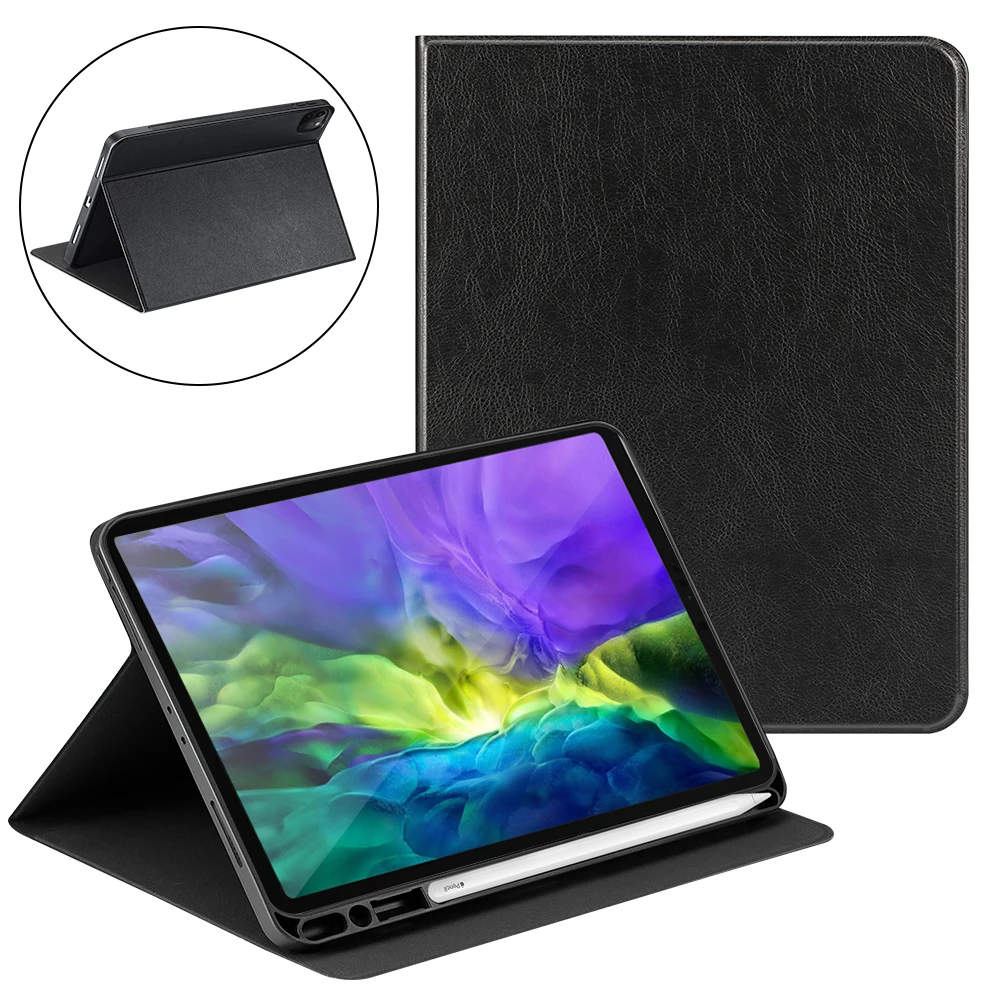 Чехол для iPad Pro 12 9 2020 чехол из искусственной кожи тонкий три сложения подставка