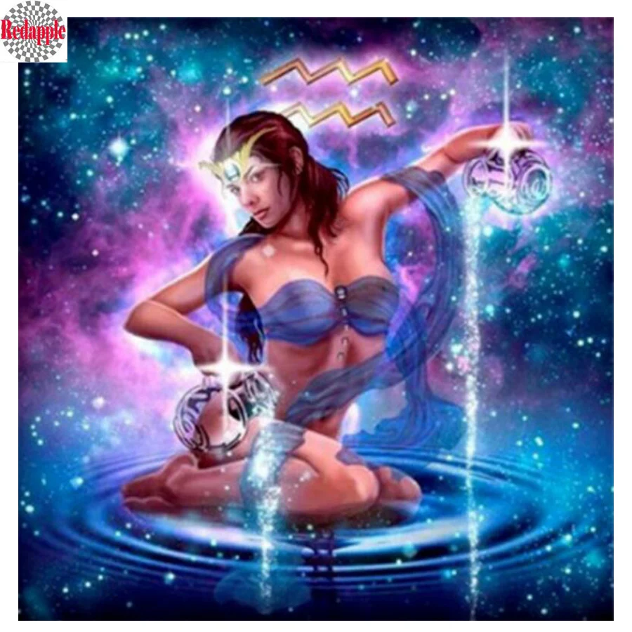5d square Diamond Painting Constellation Cartoon Aquarius Cross Stitch Full Kits Rhinestones Animals Embroidery | Дом и сад