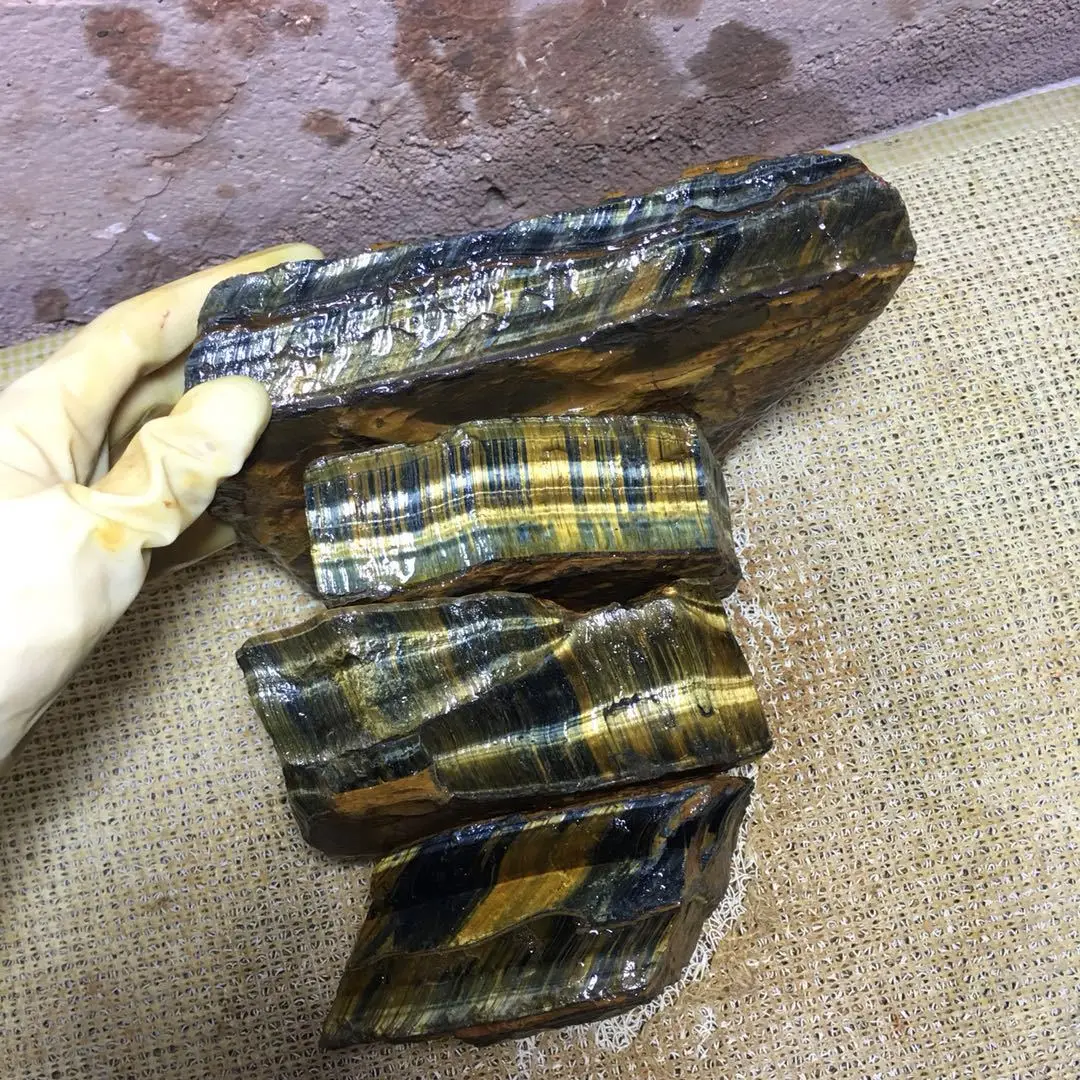 Натуральный Золотой синий тигровый глаз камень для браслета грубый орлиный