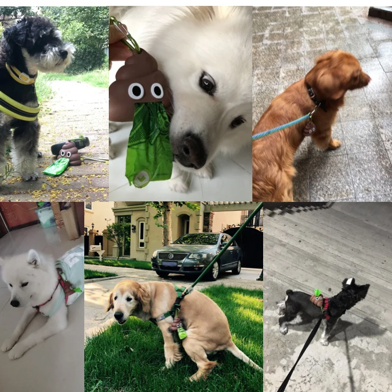 Мешки для мусора с принтом кота домашних животных держатель переноски диспенсер