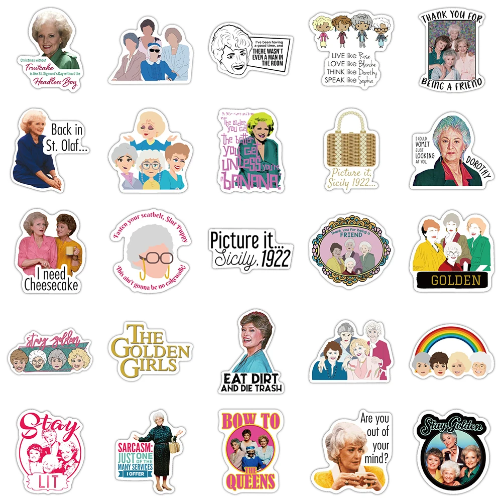 Pegatinas para chicas de la serie de TV de los 80, 50 Uds., pegatinas de Graffiti a La maleta DIY, port&aacute;til, papeler&iacute;a-4