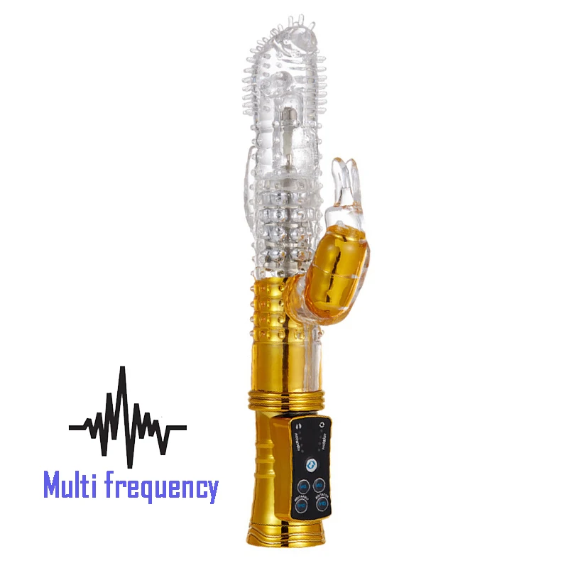 Золотистый вибратор для стимуляции точки G и клитора фаллоимитатор с 12 вращением