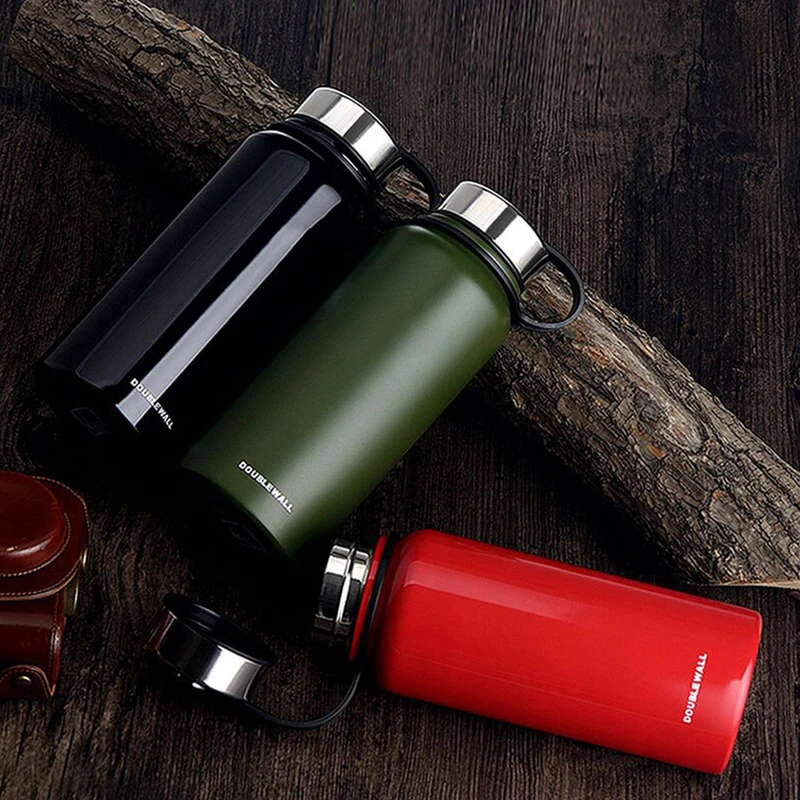 С двойной стенкой Термальность чашки Портативный Вакуумная бутылка с водой
