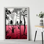 Картина на холсте очень странные дела, перевернутые плакаты, настенные картины, минималистичные принты для ТВ-шоу для гостиной, домашнего декора