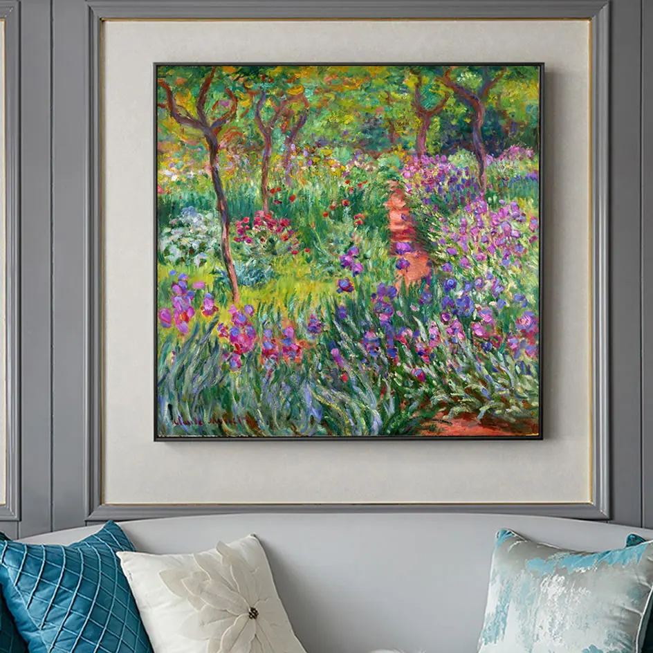 Claude Monet Impressionist Canvas Art Wall Paintings Reproductions Flowers In The Garden Posters And Prints For Living Room | Дом и сад