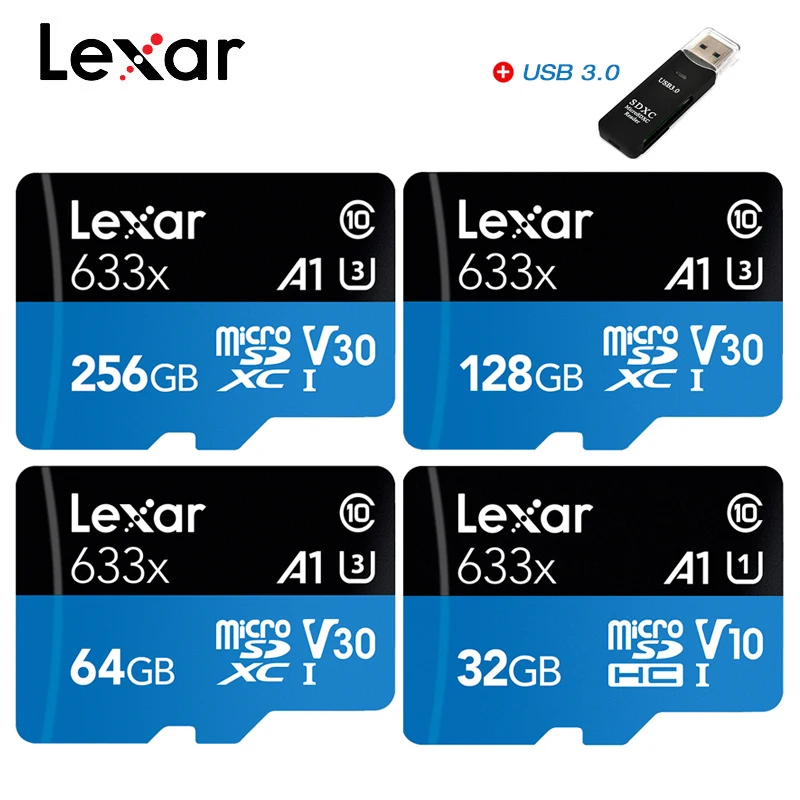 Карта памяти Lexar высокопроизводительная 633x32/64 ГБ SDHC/SDXC 128/256/512 ГБ|Карты памяти| |