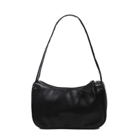 Vintage Ladies Baguette Armpit Bag Fashion Solid Soft PU Leather Women Handbags Casual Female Small Shoulder Bags Clutch Tote