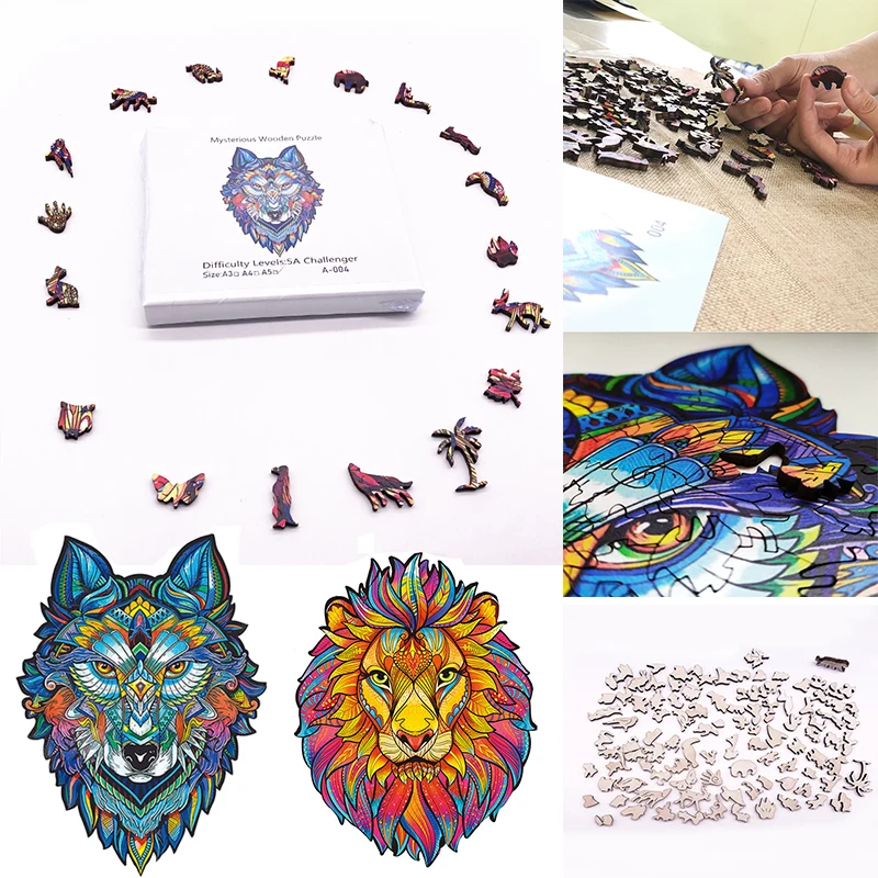 

DIY Wood Jigsaw Puzzle games Toys Animals Unique Adults Children gift Educational toys Jigsaw Puzzl
