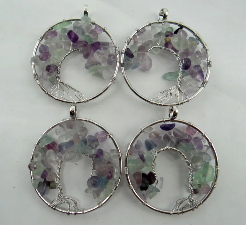 Натуральный камень дерево мудрости 7 чакр кварцевый кристалл тигровый глаз