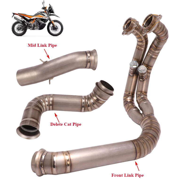 

Titanium Alloy Motorycle Full Exhaust Link Tube Front Mid Pipe Delete Catalyst Modified for 790 Adventure R/R Rally 2019 2020