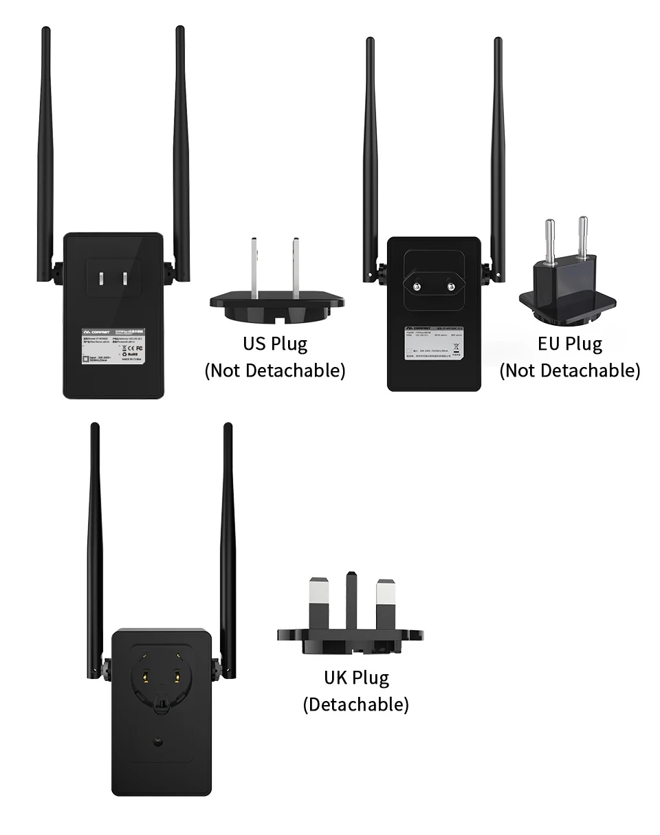 Comfast 300Mbps Wireless Wifi extender Repeater/Router 2.4Ghz 2*5dbi Wi fi Antenna long Range Signal Amplifier UK EU US AU | Компьютеры и