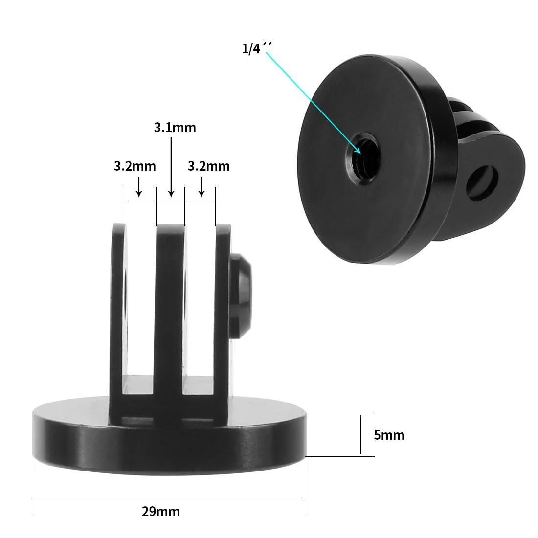 

CNC Bicycle Handle Bar Clamp Mount Clip Camera Holder With 1/4" Tripod Adapter for DJI for Osmo Action for GoPro Hero 7 4K