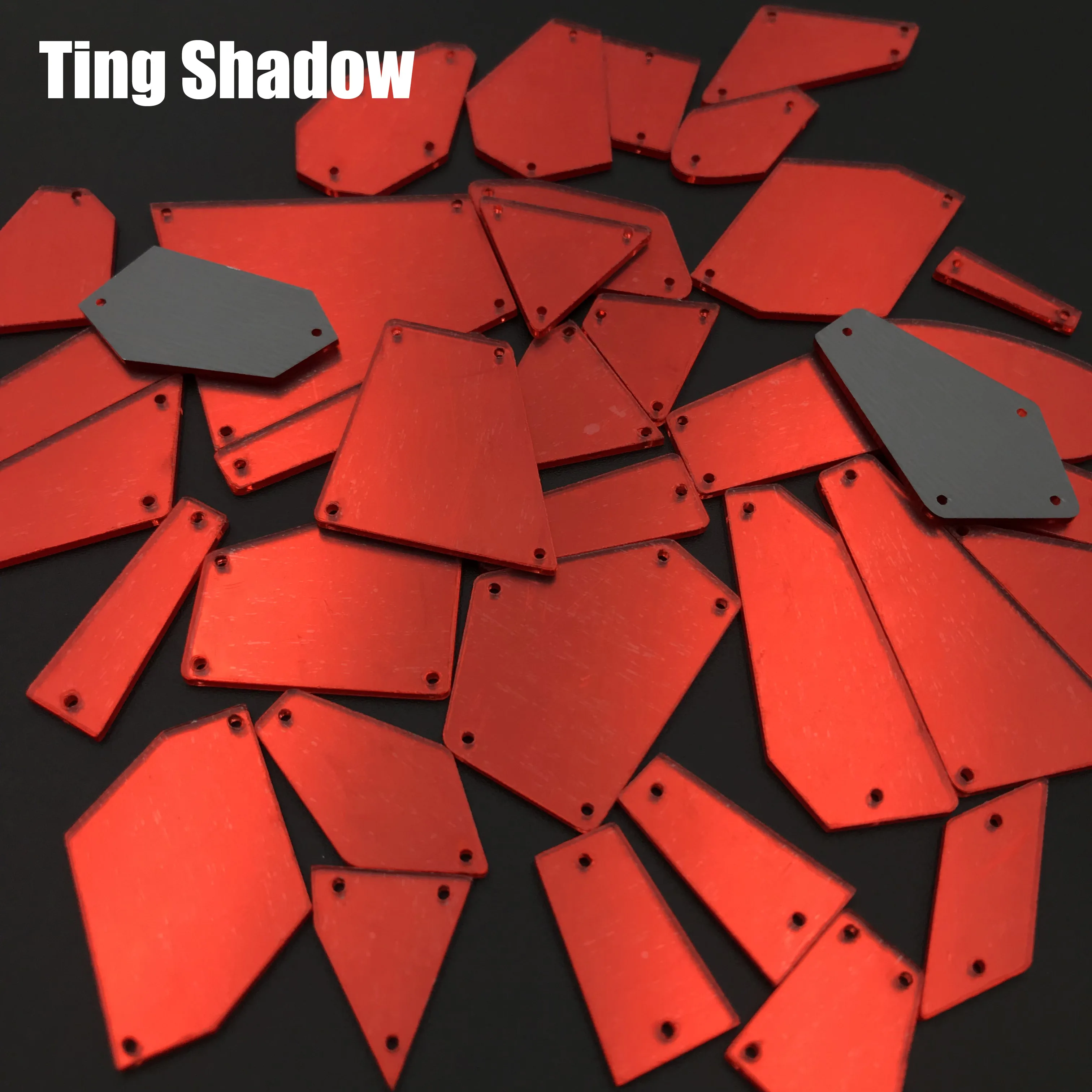 Смешанный размер 50 шт красный розовый желтый синий акриловое зеркало пришитое