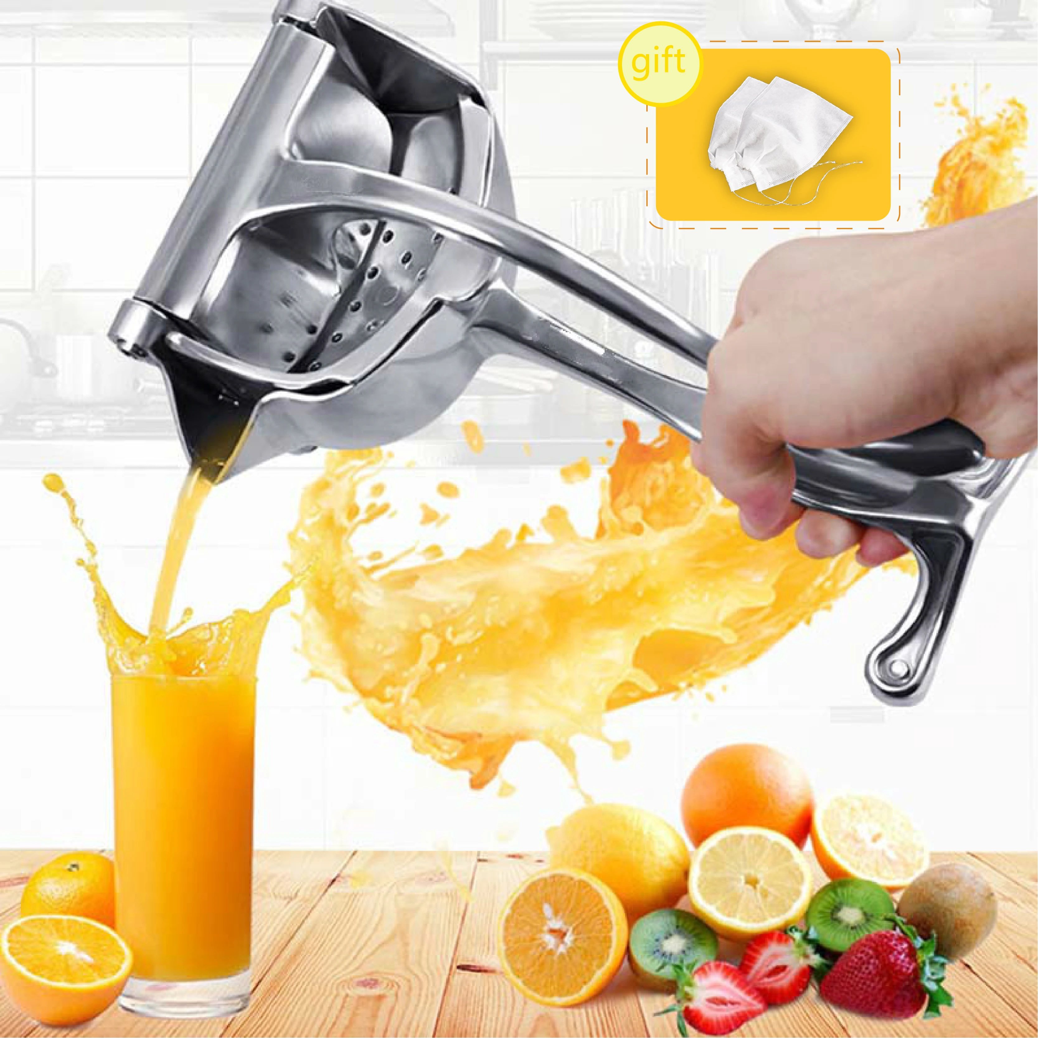 

Manual Juicer Squeezer Aluminum Alloy Hand Pressure Juice Pomegranate Orange Lemon Sugar Cane Kitchen Fruit Tool