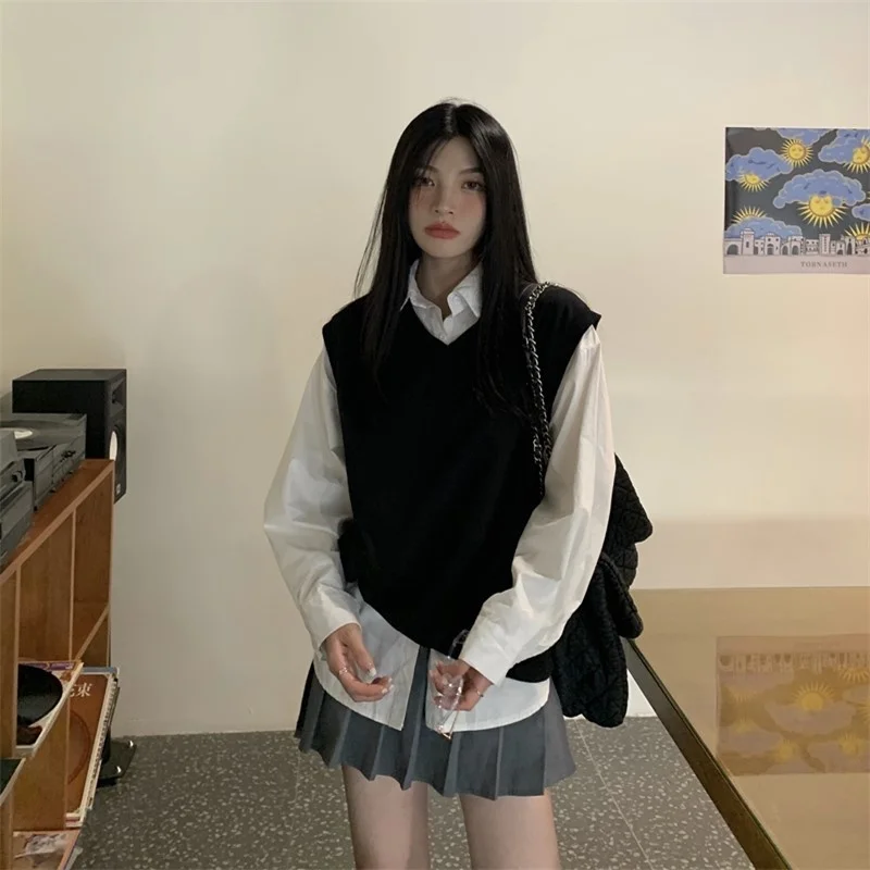 

Экономичная Осенняя Свободная майка без рукавов с V-образным вырезом