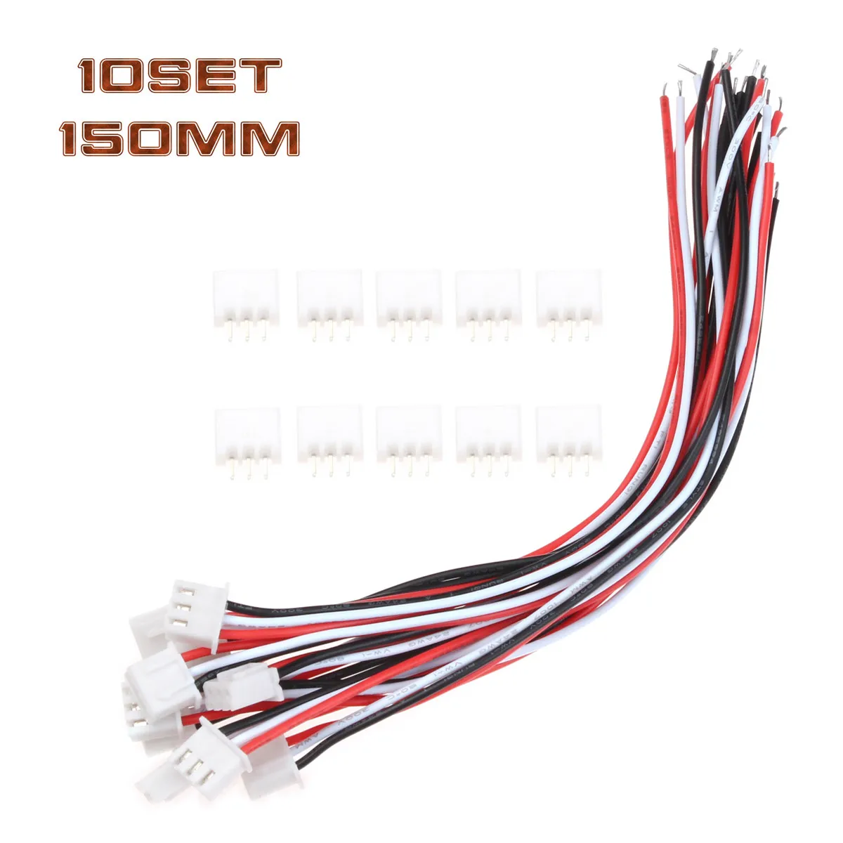 10 комплектов 3 контактный разъем Mini Micro JST XH 2 54 мм с проводным кабелем 24AWG длиной 150