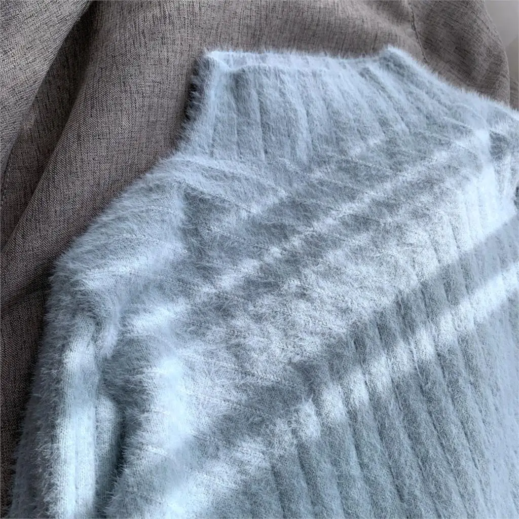 Mooirue зима 2019 женский свитер из мягкого бархата винтажный пуловер с высоким