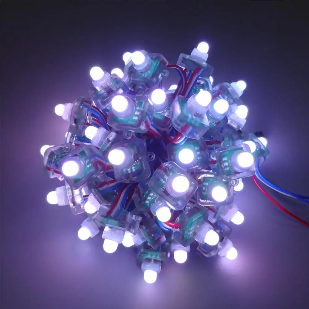 Быстрая 5000 шт. T1515 WS2811 12 мм 1 светодиодный модуль пикселей F8 RGB узел IP68 Светодиодный RWB струнный квадратный наружный рекламный светильник DC12V
