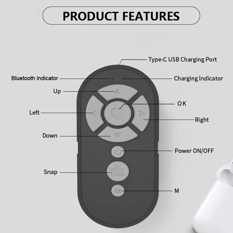 

Shutter Release Button Selfie Accessory Camera Controller Wireless Adapter Bluetooth 4.0 Remote Control Button for Phone