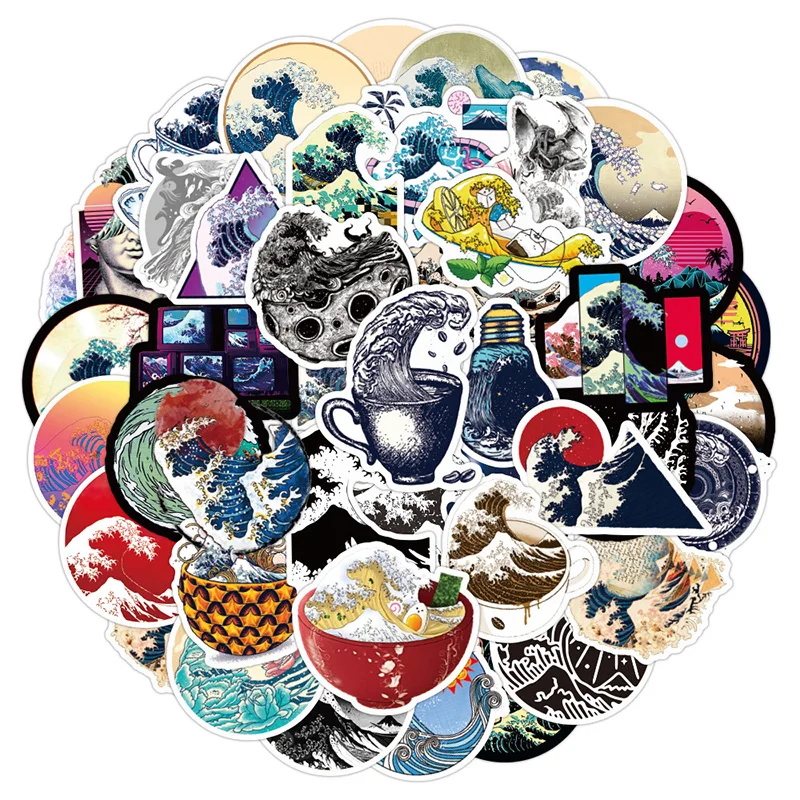 50 шт./компл. Мультяшные милые наклейки песчаный пляж волны пляжные