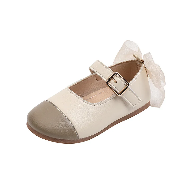 Girls Shoes Back Bow Princess Kids Mixed Colors Mary Janes Baby Children Leather Dance White Shallow Toddlers |
