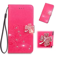 diamond clover suitable for xiaomi a3 redmi go 7a 7 note 8pro note8 8a 8 flap leather shell phone cases for women luxury