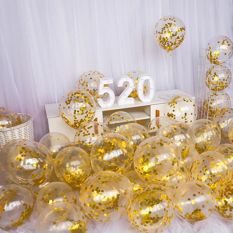 20pcs gold 20 шт воздушный шар "Конфетти" первый день рождения мой 1-й 1 один год вечерние украшения дети мальчик девочка взрослый гирлянда баннер поставки - Цвет: 20pcs gold