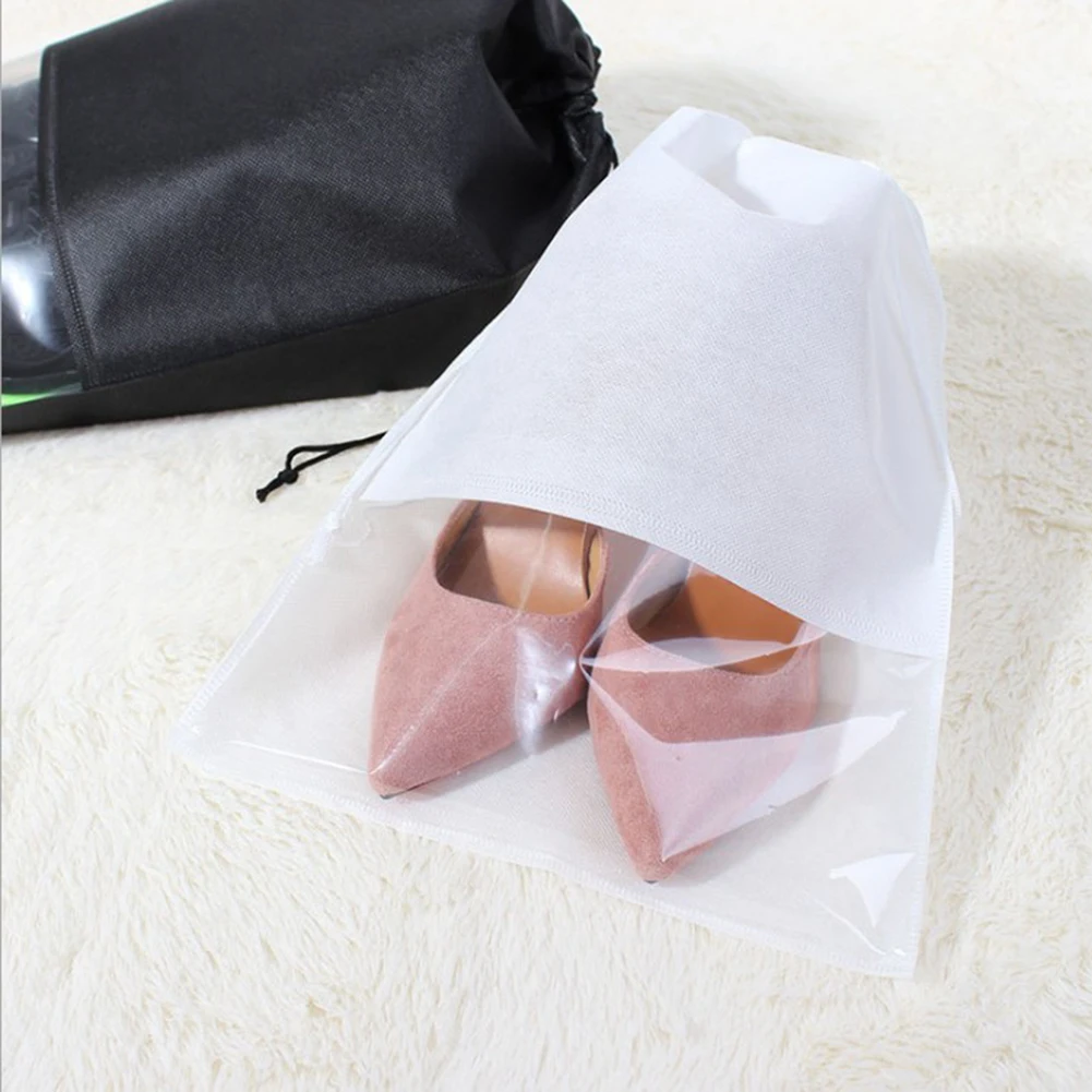 Сумка для обуви мужчин и женщин однотонная Нетканая тканевая сумочка на шнурке