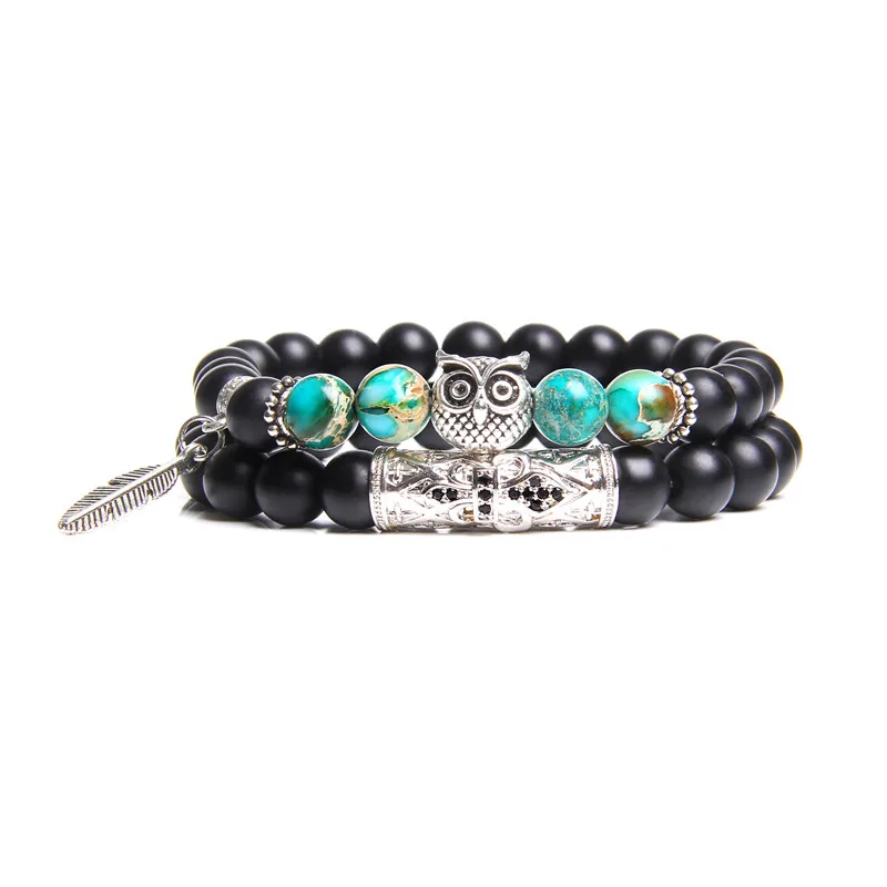 Браслеты для пар 2 шт. женские милые серебряные браслеты с совой звеньевой