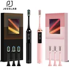 Ультразвуковая электрическая зубная щетка JESSLAB IPX7, OLED-экран, умный режим, для взрослых, с автоматической зарядкой в подарок