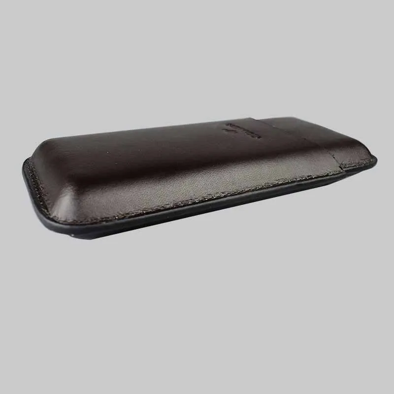 COHIBA Cigar Case Brown Homidor Leather 3 Tube Cas Portable Travel Humidor | Дом и сад