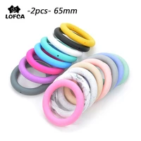 lofca 2pcslot silicone teething ring beads food grade bpa free baby teether chew nursing necklace baby toys diy pacifier chain