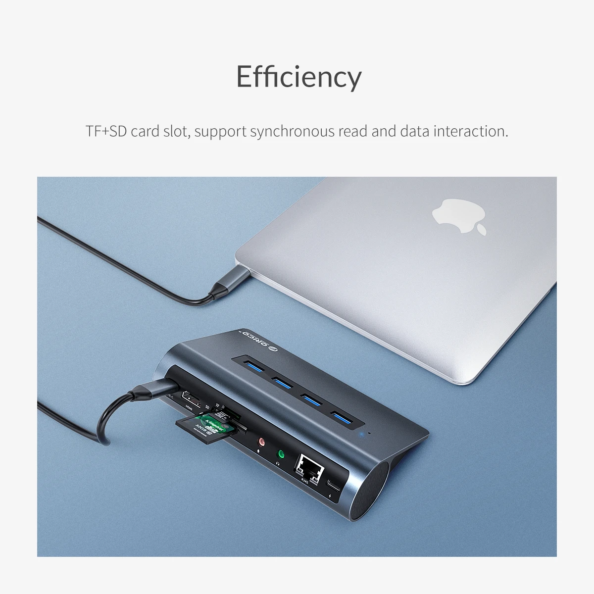 ORICO type-C концентратор USB C к мульти HDMI USB3.0 PD 60 Вт зарядка RJ45 кардридер аудио OTG адаптер док-станция для MacBook Pro Аксессуары