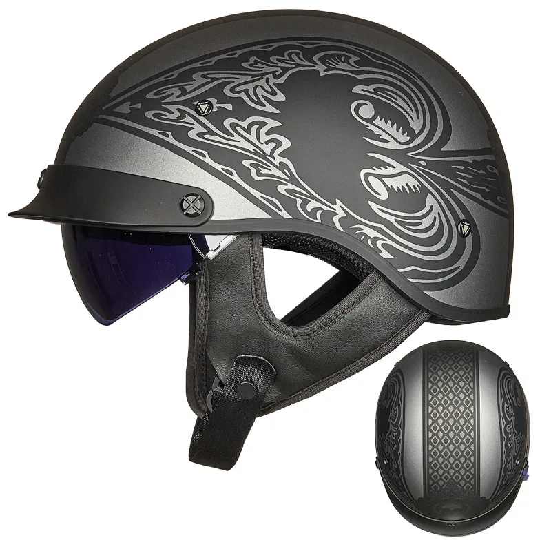 LS2 OF526 Open Face Motorcycle Helmet Retro Half Vintage Scooter With Inner Lens And Peak Man Woman Capacete Moto | Автомобили и