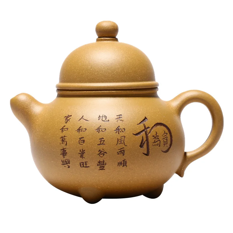 

Yixing famous family Duan mud purple clay teapot famous handmade tripod milk tripod teapot mixed batch tea set