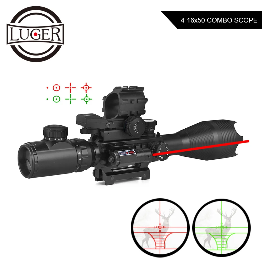 Тактический Оптический прицел LUGER 4 16x50 EG голографический для винтовки с
