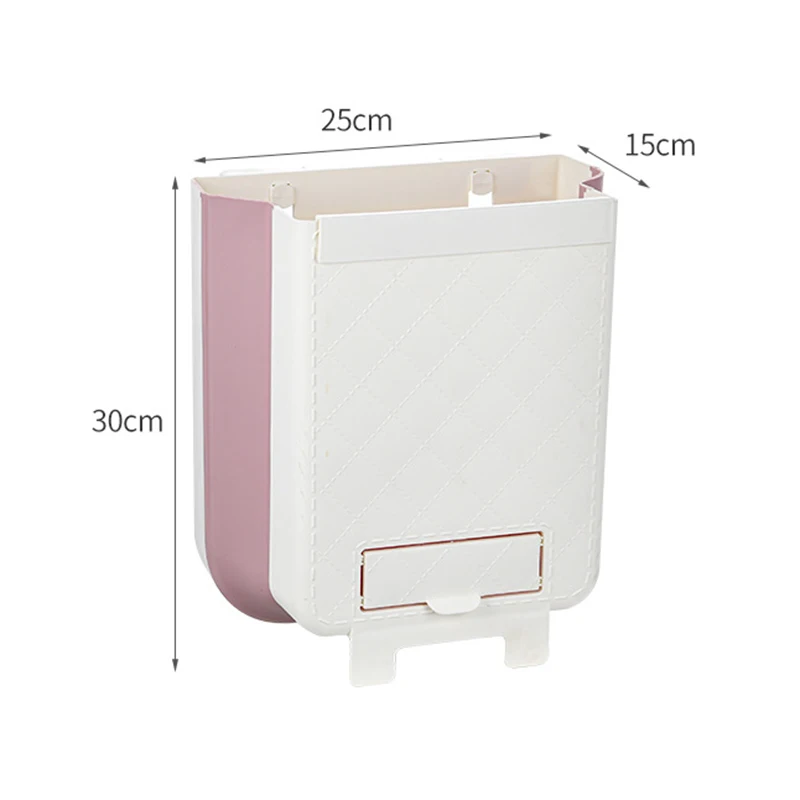 

Wall Mounted Trash Can Folding Waste Bin Kitchen Cabinet Door Hanging Trash Bin Garbage Car Trash Can Creative Waste Bins